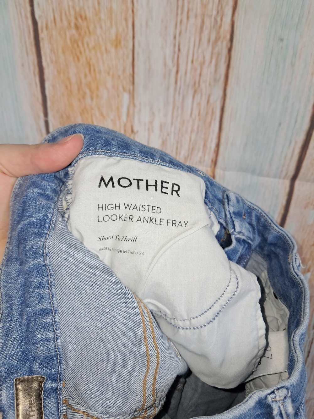 MOTHER "Shoot To Thrill" High Waisted Ankle Fray Jeans Size 27 - Picture 6 of 6